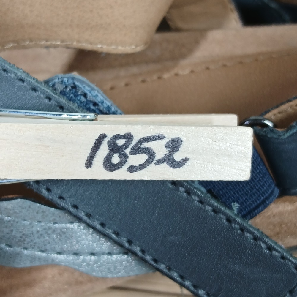 Earth Origins Pico Poppy Sandals Womens 6.5 Blue Wedge Leather Comfort Casual - Picture 11 of 11